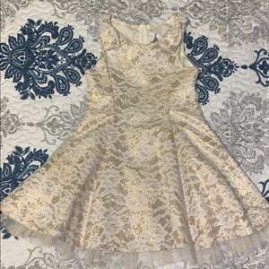 Rare Editions Cream/Gold dress Little Girls